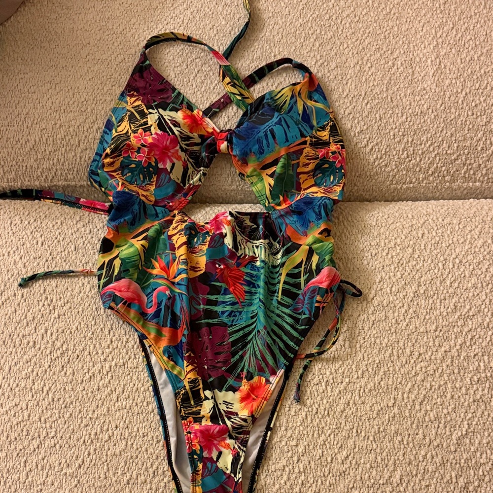 SHEIN Multicolor Floral One Piece
